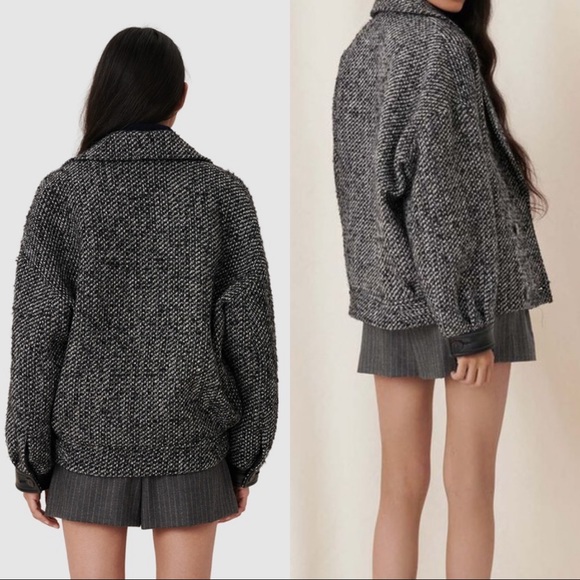 MAJE Galine double-breasted wool-blend jacket NWOT - Picture 10 of 12